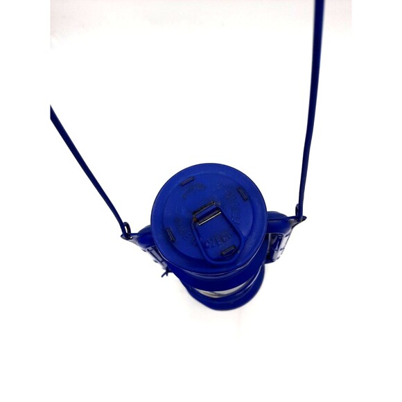 Vintage Meva 865 Blue Parrafin Oil Lamp Czech Republic - Picture 7 of 12